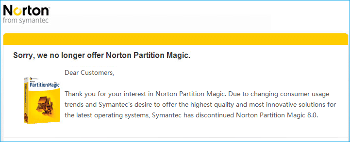 Symantec annonce l'arrêt de la prise en charge de Partition Magic