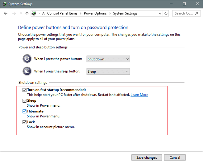 Décochez le démarrage rapide