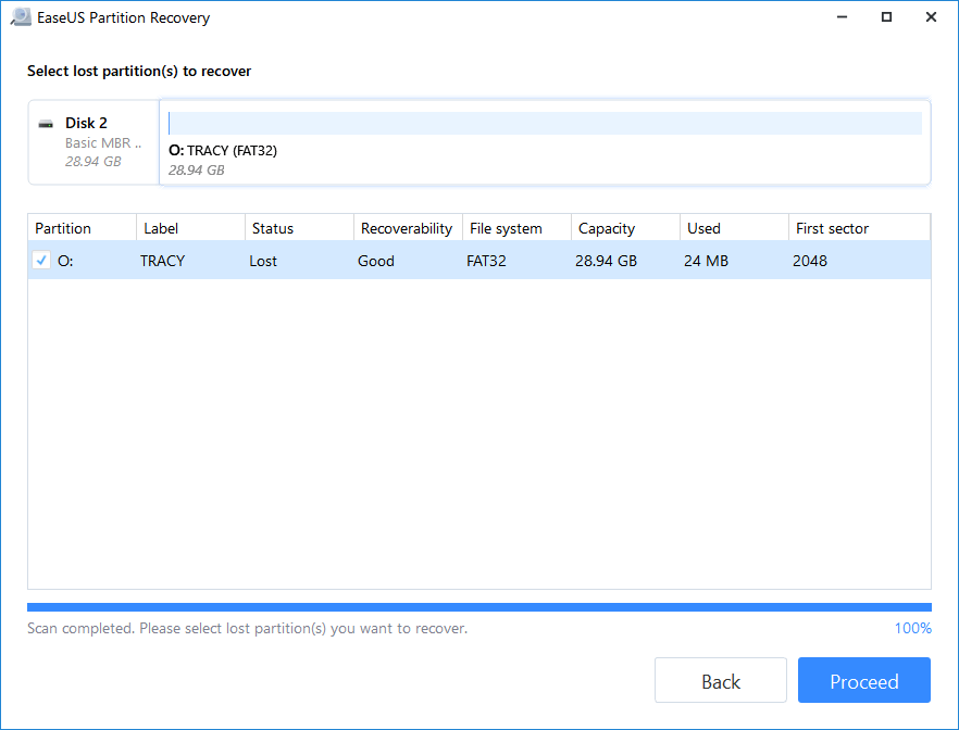 Prévisualisez le contenu de la partition trouvée