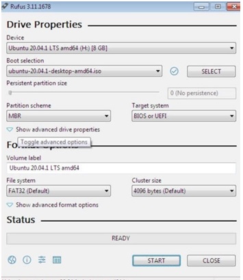 comment utiliser rufus pour créer une clé USB bootable étape 3