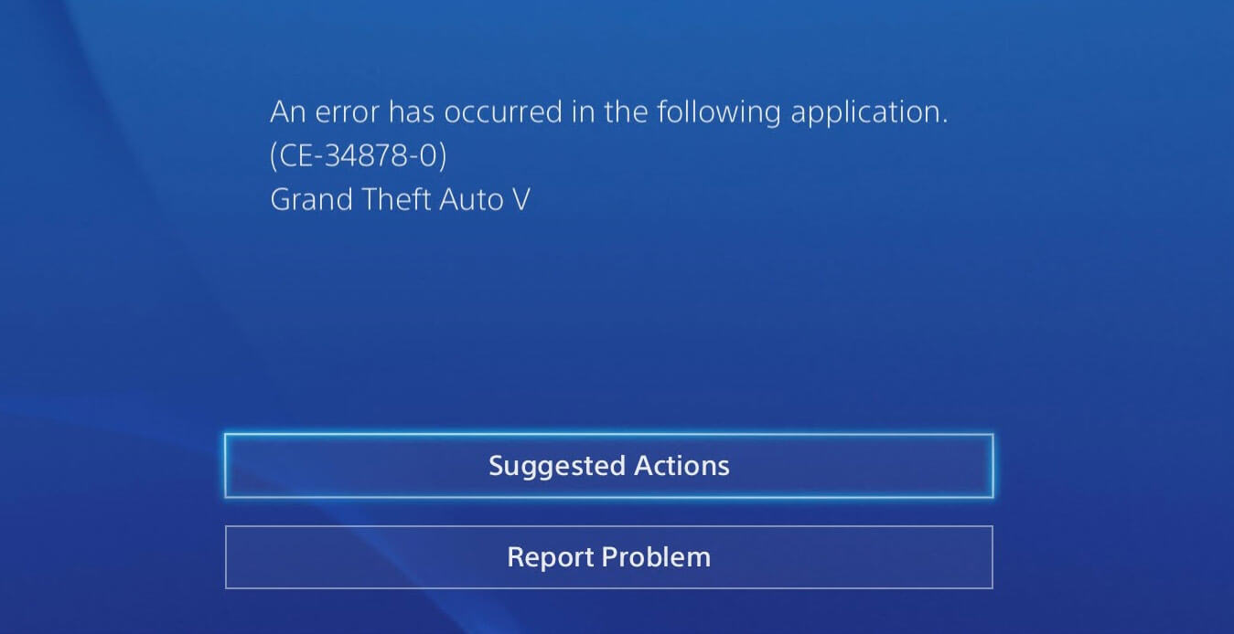 Code d'erreur CE-34878-0 sur la PlayStation 4