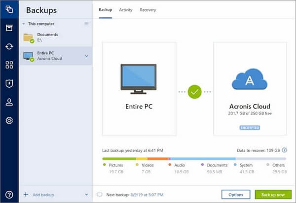 acronis true image - logiciel d'imagerie gratuit pour Windows 10