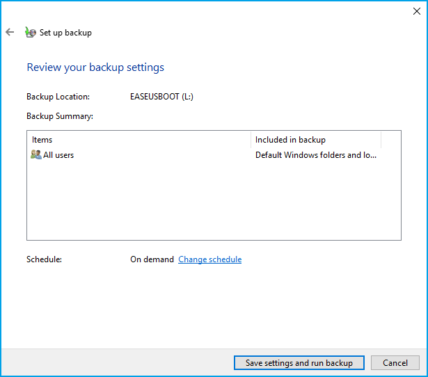 sauvegarder le paramètre et procéder à la sauvegarde des profils utilisateurs
