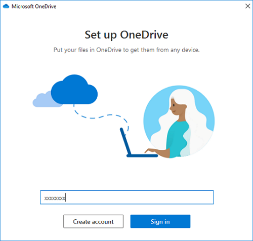 Connectez-vous avec votre compte OneDrive