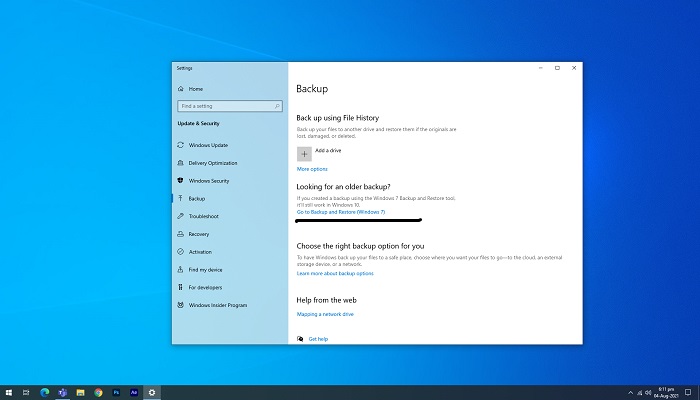 comment utiliser la sauvegarde et la restauration dans windows 11 étape 2