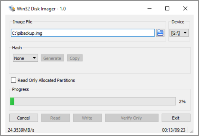 Cliquez sur l'option Lecture pour lancer le processus de sauvegarde.