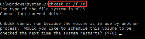vérifiez le disque pour corriger votre erreur