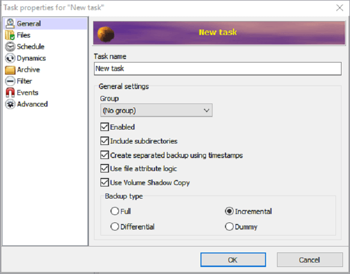 sauvegarde incrémentielle cobian