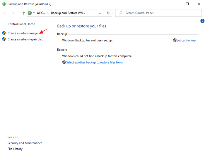 créer une image système étape 2