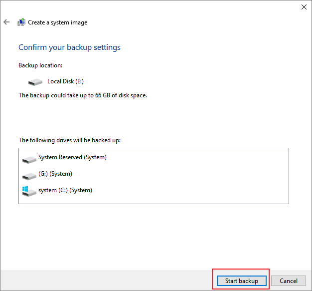 Créez une image système de Windows 10/8/7 sur USB.