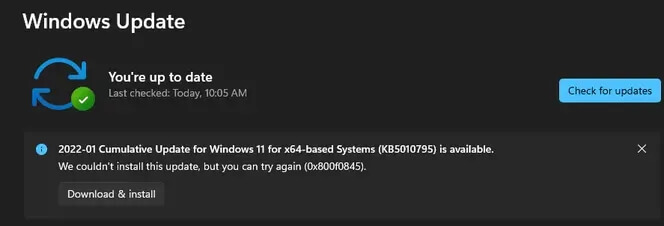 windows 11 2023 cumulative update error