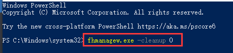supprimer la sauvegarde de l'historique des fichiers dans powershell