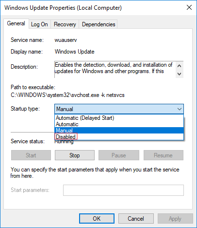 Désactiver le service de mise à jour de Windows