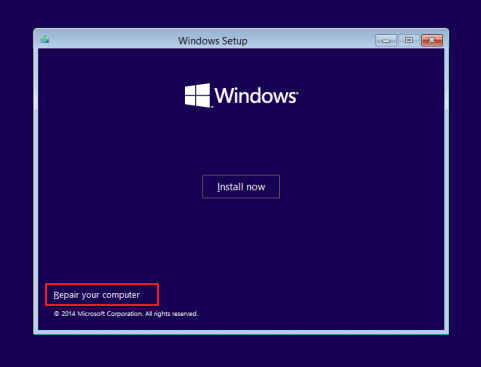 Trouvez l'option Réparer votre ordinateur