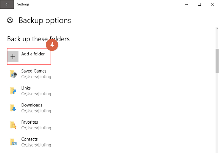 sauvegarde de windows 11 en utilisant l'historique des fichiers étape 4