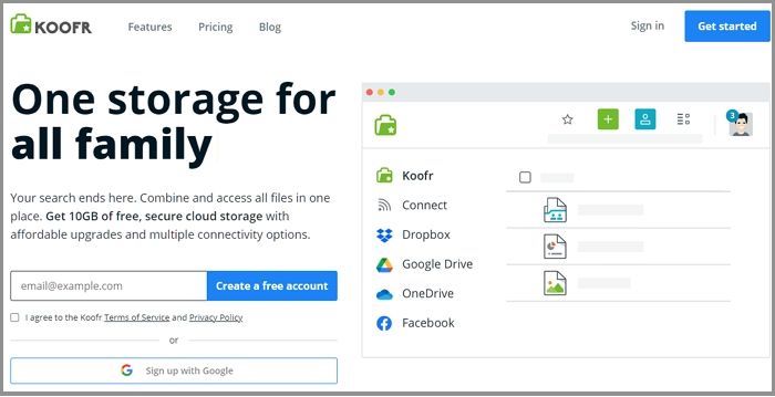 Service de stockage en nuage Koofr