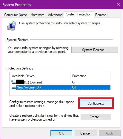 Choisissez Configurer