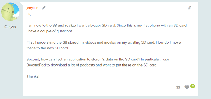 je passe à une carte sd de plus grande capacité. comment transférer les données de l'ancienne à la nouvelle carte ?