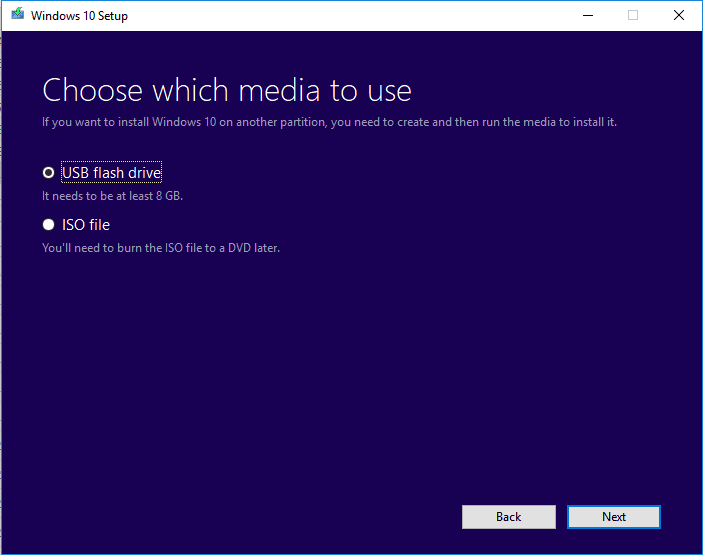 créer l'outil de création de médias Windows