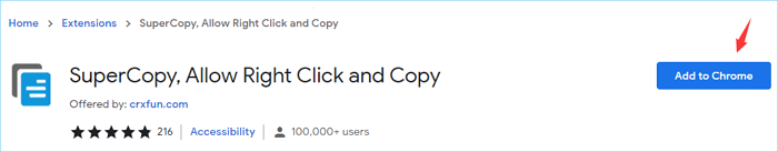 installer le plugin pour copier le texte