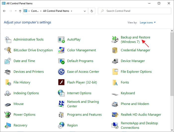 ouvrir la sauvegarde et la restauration de windows 7 via le panneau de configuration