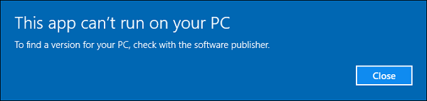 Impossible d'exécuter l'application sur l'ordinateur