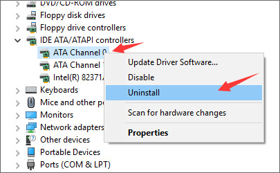 désinstaller les contrôleurs IDE ATA / ATAPI pour réparer cd / dvd disparu dans Windows 10