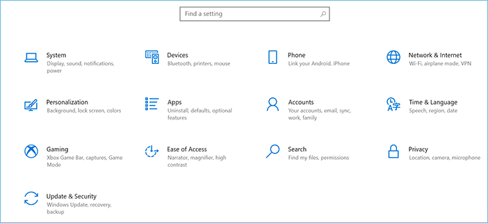 allez dans les paramètres et ensuite dans mise à jour et sécurité