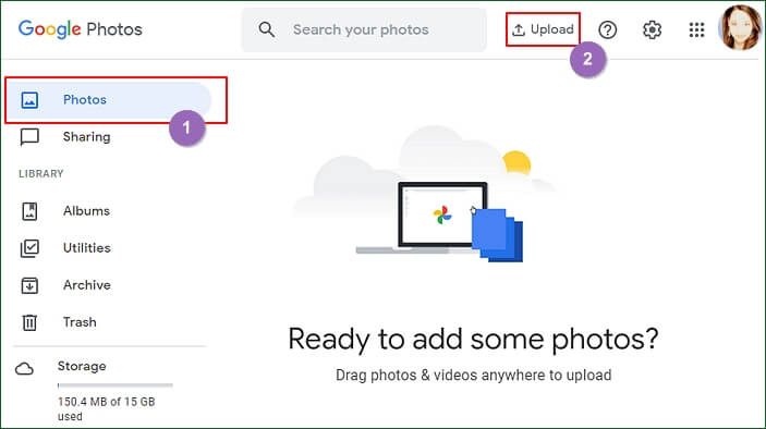 Ouvrez Google Photos pour télécharger les photos de la carte SD