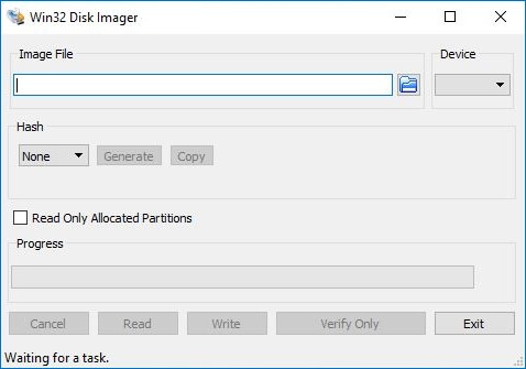 win32 disk imager pour sauvegarder la carte sd de raspberry pi étape 1