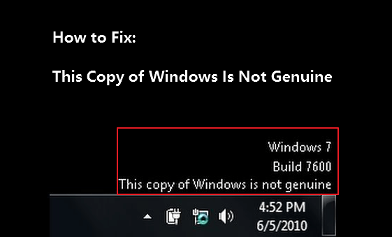 cette copie de windows n'est pas authentique