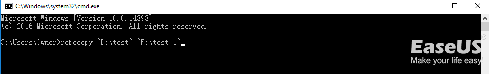 sauvegarde de fichiers à l'aide de l'invite de commande Windows 10