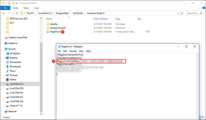 clé camtasia reginfo