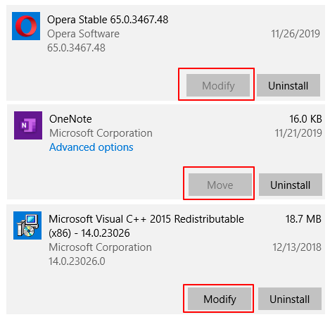 Impossible de déplacer l'application du lecteur C vers le lecteur D.