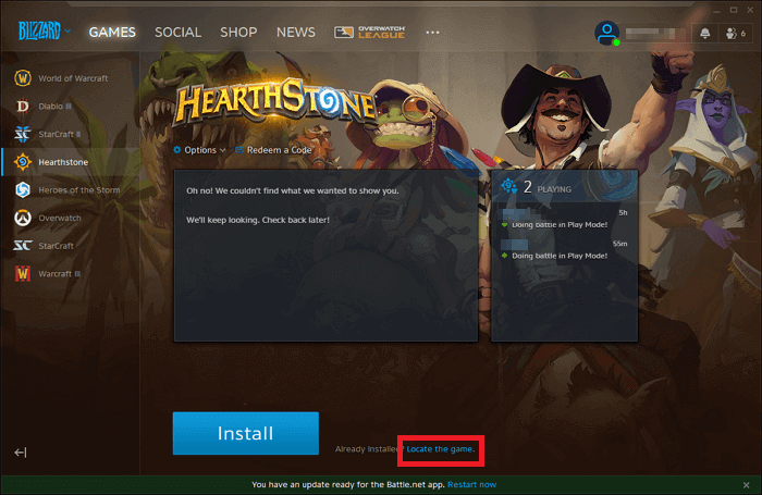 changer le dossier blizzard 1