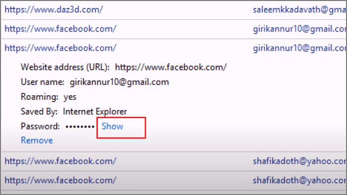 cliquer sur Afficher