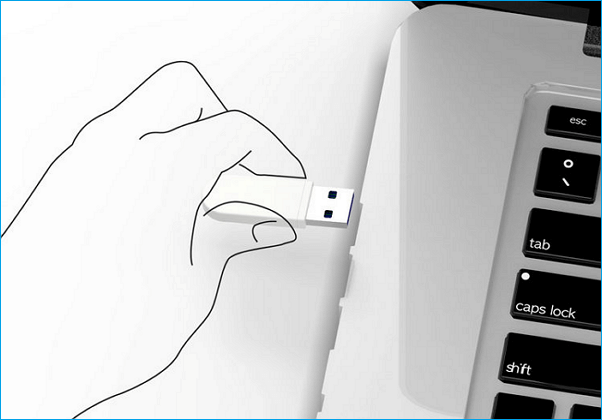 Connectez l'usb à l'ordinateur