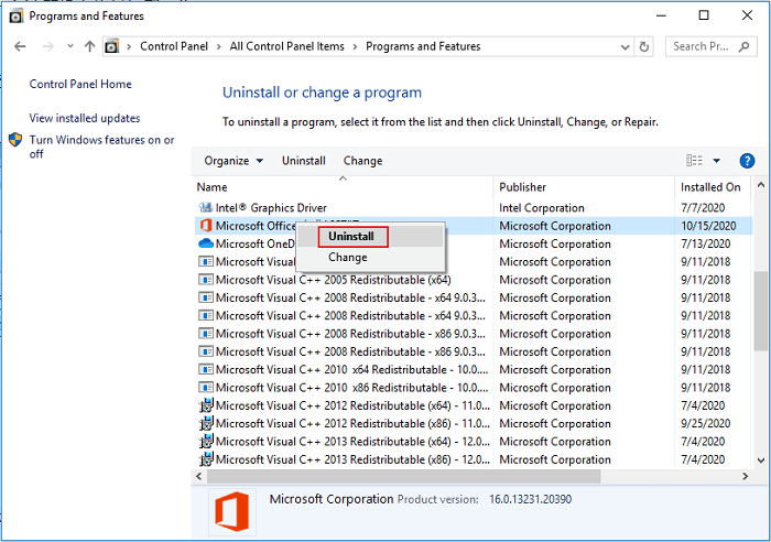 Désinstaller Microsoft Office sur l'ancien ordinateur ou portable