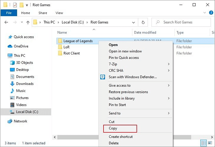 copier league of legend