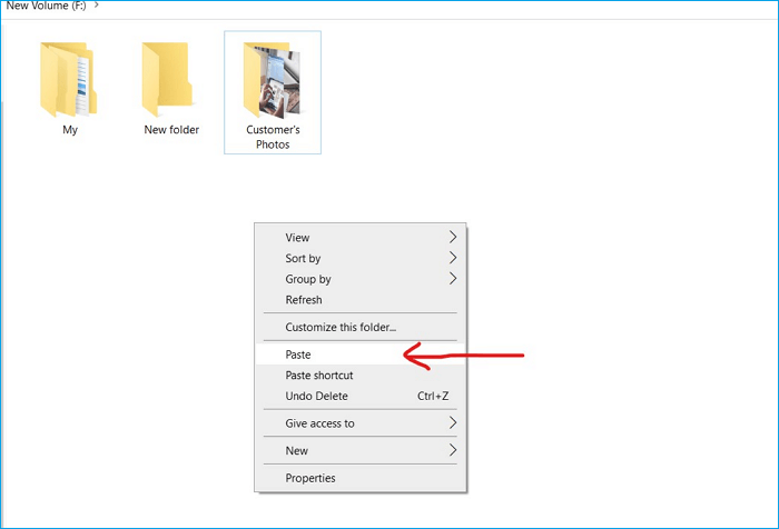 coller des fichiers sur une clé usb
