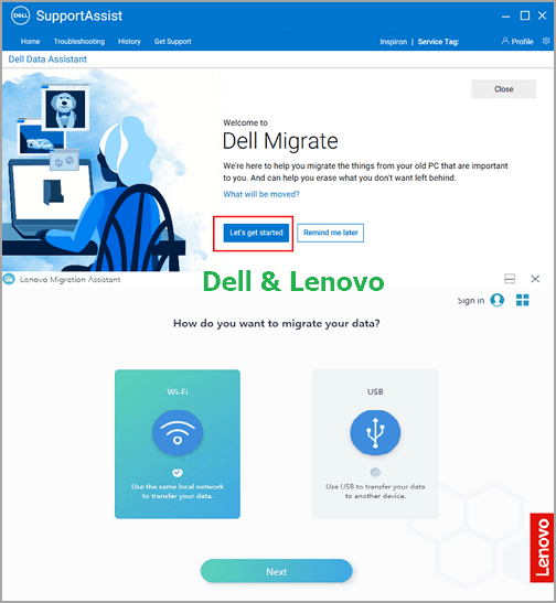 Assistant de migration Dell Migrate et Lenovo