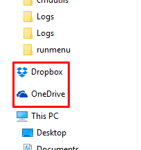 trouver dropbox et onedrive dans l'explorateur de fichiers