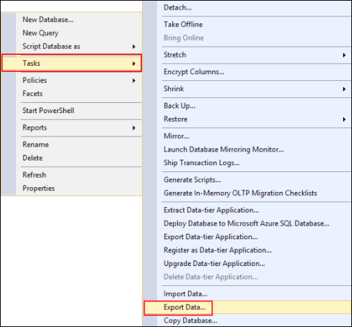 exporter la base de données 
