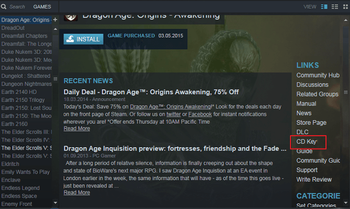 localiser les clés CD