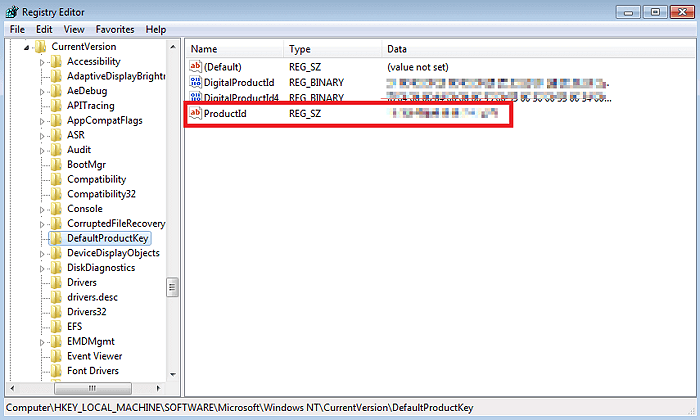 Trouver la clé de Windows 7