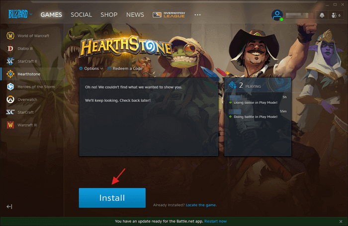 installer les jeux blizzard