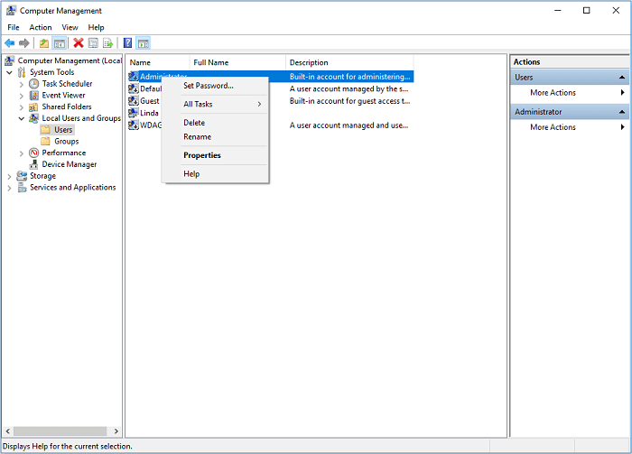 utilisateurs et groupes locaux