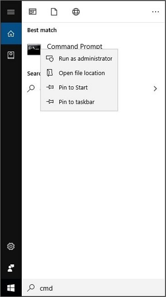 insérez CMD et faites un clic droit dessus