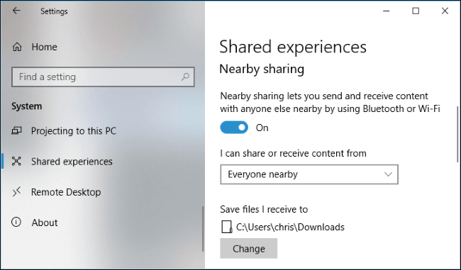 Sharing nearby