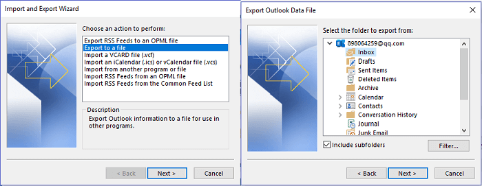 déplacer outlook vers un nouvel ordinateur 3